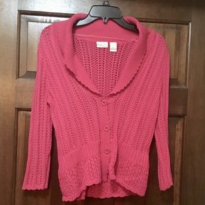 🔥$5 Deal 2+items. Kim Rogers Hot Pink Top sz small